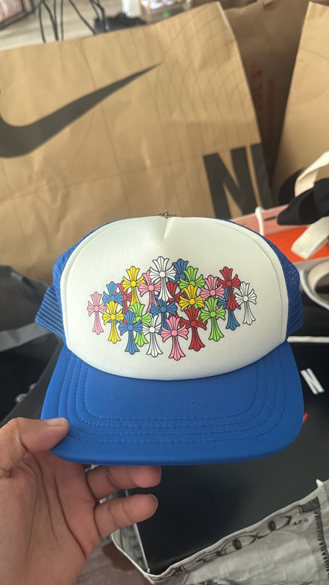 Chrome Hearts Multi Cross Trucker Hat Blue