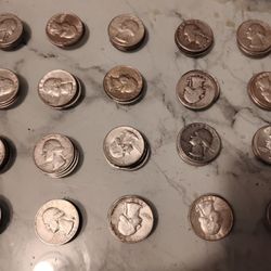 SILVER COINS 3 TYPES  60 Silver Washington Quarters  And 57 Mercury Dimes and 18 Roosevelt Dimes $500 While $590 Is The Silver Content Value
