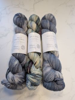 3 Skeins The Yarn Addict Co Merino Wool Yarn Winter Whimsical Monochromatic 300g