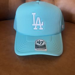 LA Dodgers ‘47 Hat Blue Turquoise Urban Outfitters Trucker Hat SnapBack New 