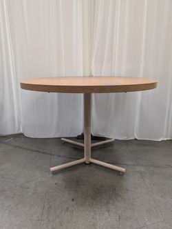 Round Wood Grain Dining Table