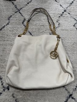 Michael Kors White Leather Tote Bag