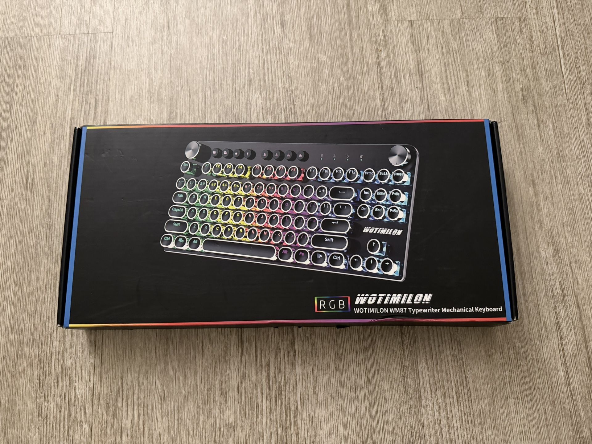 RGB Wireless Bluetooth Typewriter-Style Mechanical Keyboard – $15