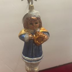 Christopher Radko Blue Caroline Christmas Ornament 