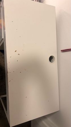 White Desk Top with Cable Management Hole