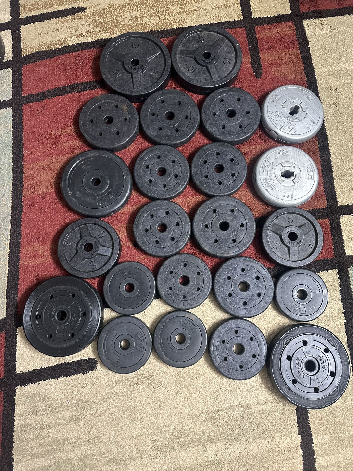 Plastic Weight Plates – 85 lbs Total (Negotiable)