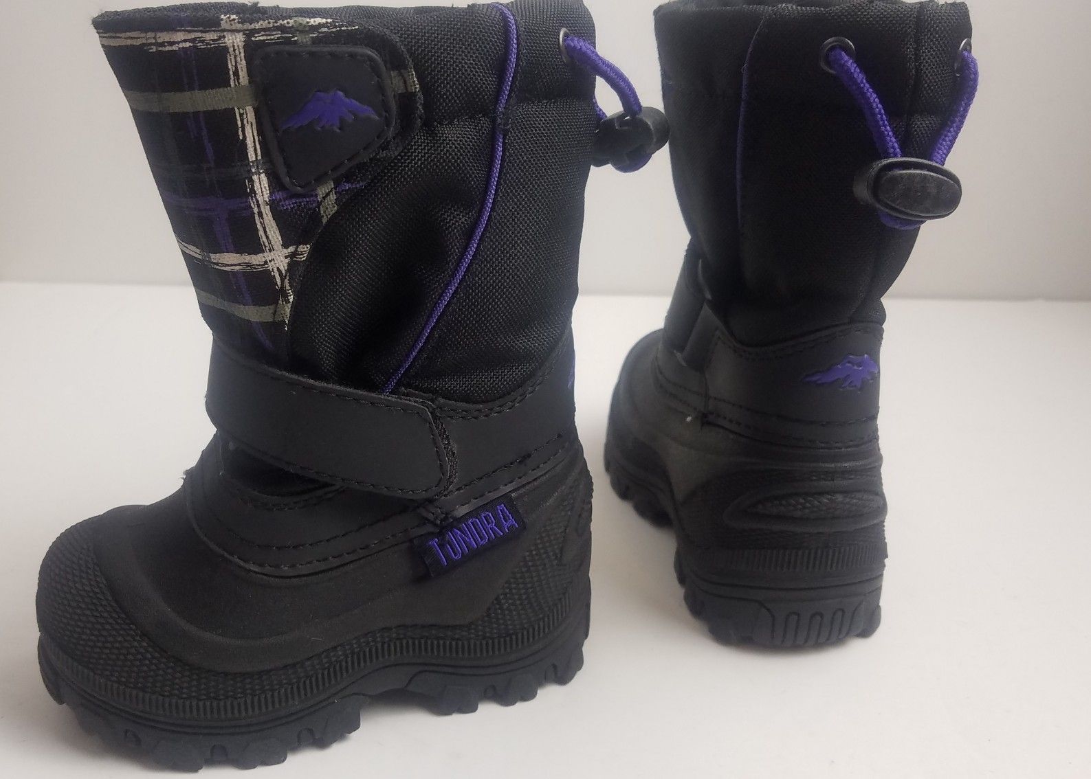 Tundra Toddler Boys Girls Childrens Kids Slip OnWinter Snow Boots Size 6 Black purple gray white
