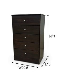 New Mocha 5 Drawer Chest🔖