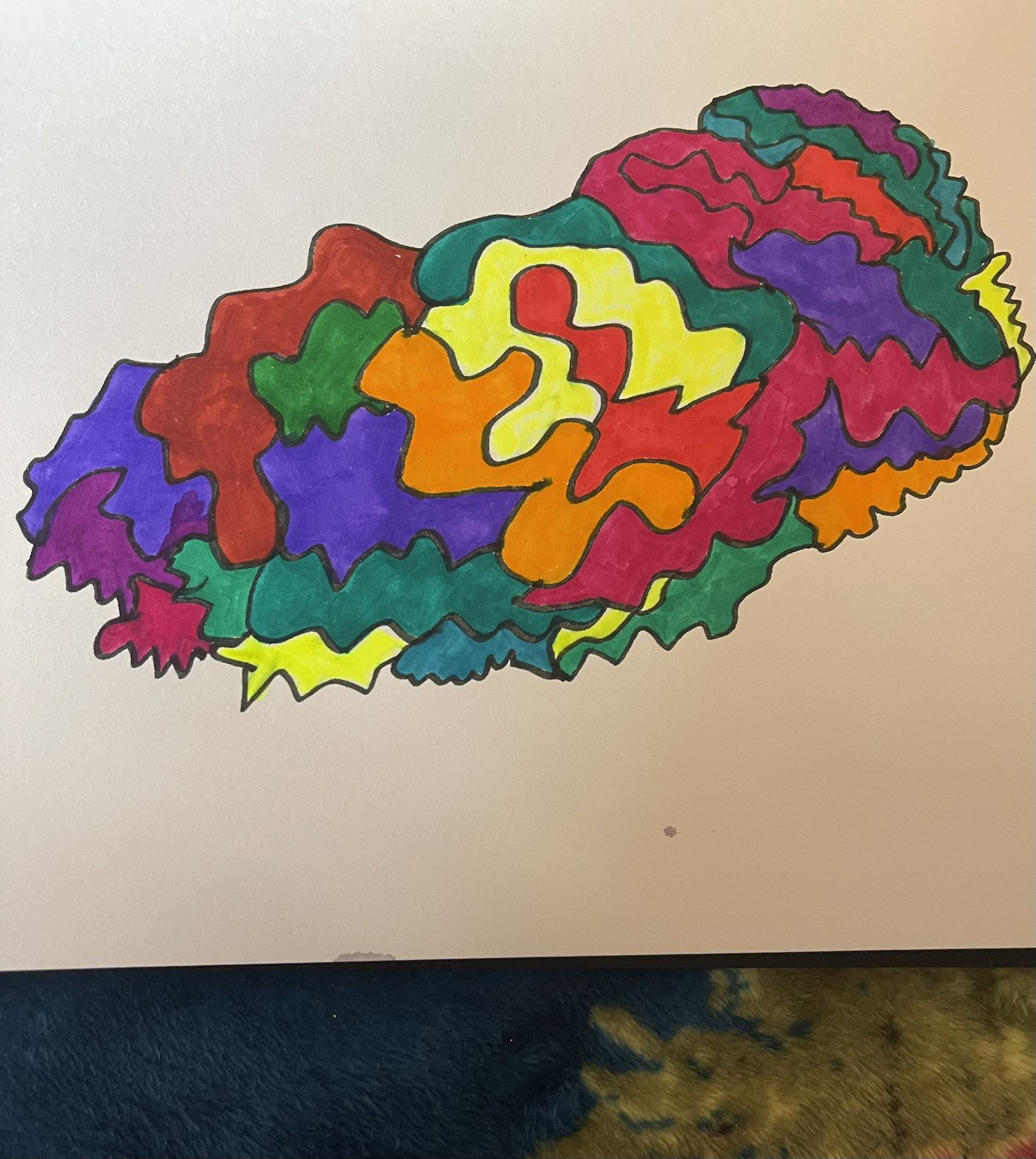 Colored Brain Abstract Drawing 