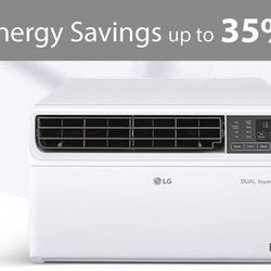 LG 10,000 BTU DUAL Inverter Smart Window Air Conditioner, 115V, Cools 700 Sq. Ft. for Bedroom, Living Room, Apartment, Quiet Operation, ENERGY STAR, w