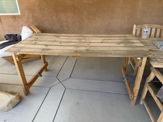 Rustic Wood Folding Table