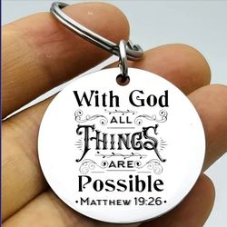 God Jesus Lord Cross Stainless Steel Keychain