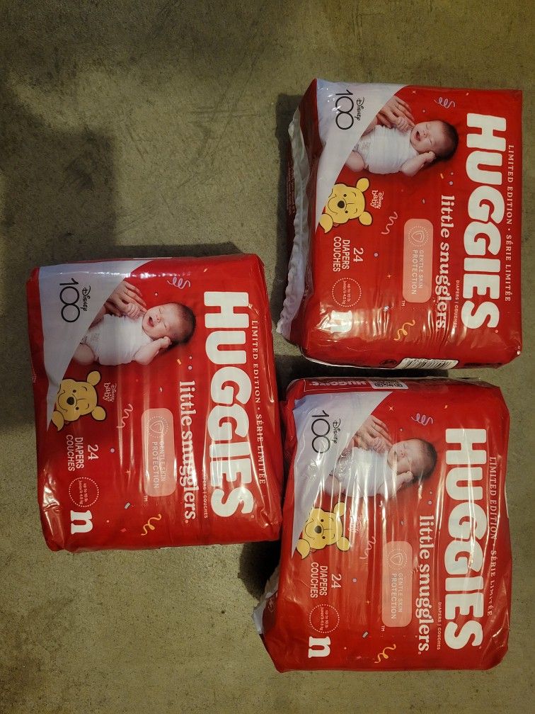 Huggies Size N - Newborn Diapers 3 Pack