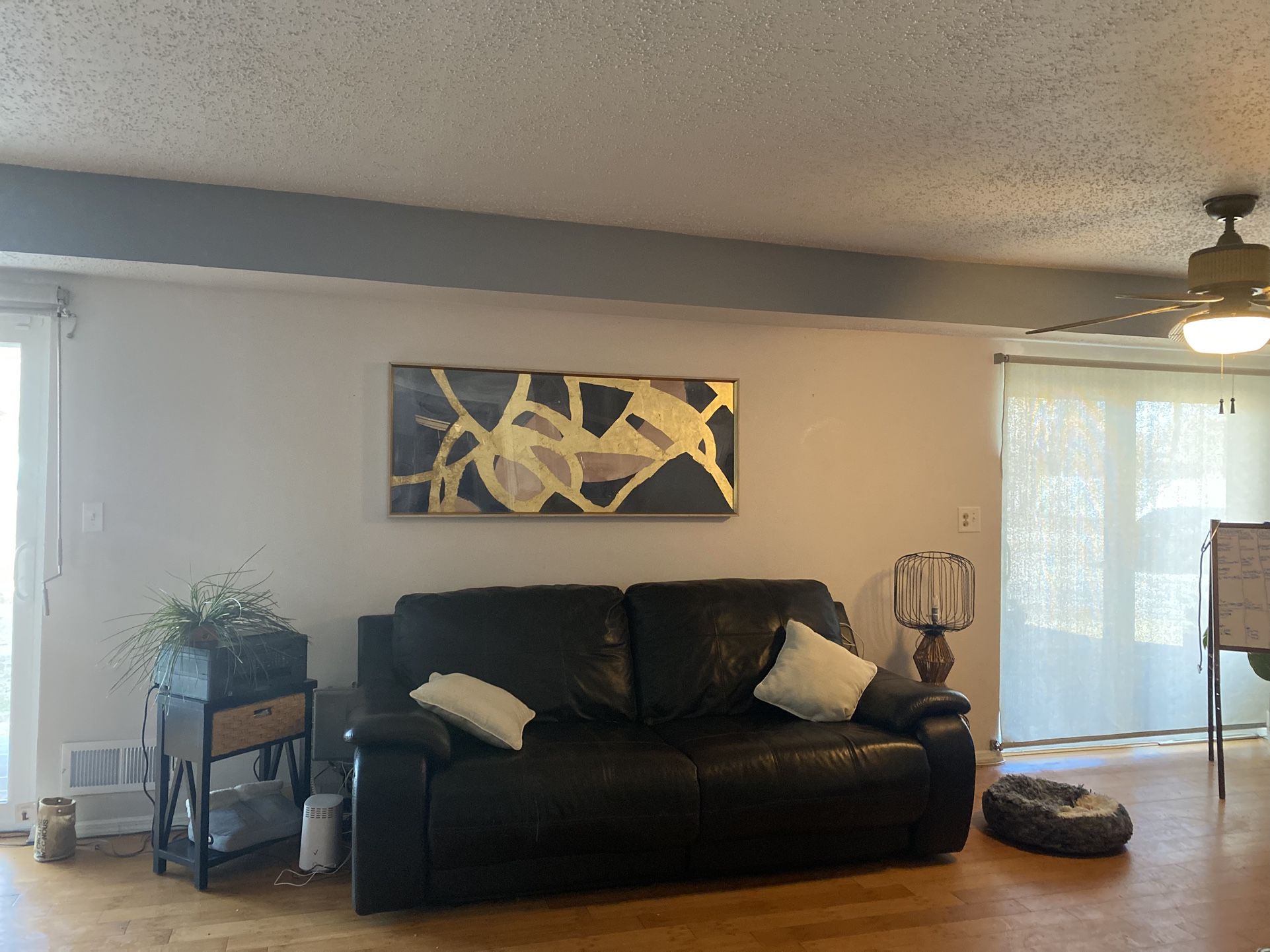 Dk. Brwn Leather Sofa And Matching Chair