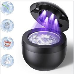 Dental Ultrasonic Retainer Cleaner Machine, 45kHz Ultrasonic Denture Cleaner with 200ML Capacity & 4 Modes for Dental Cleaning Pod, Aligners, Mouthgua