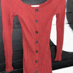 Rib-Knit Redwood Dress