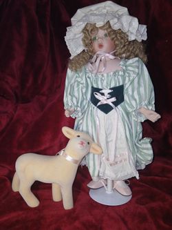 Ashton Drake Galleries Little Bo Peep Collectors Porcelain Doll & Sheep