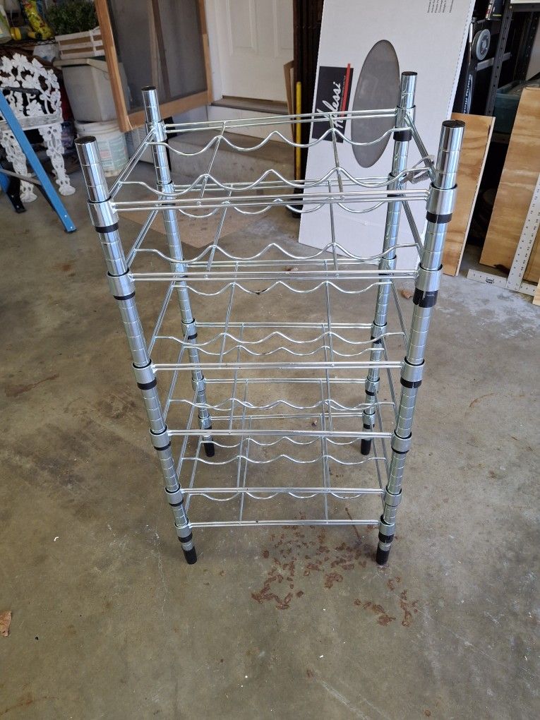 36x17x13 Chrome Steel Wine Rack