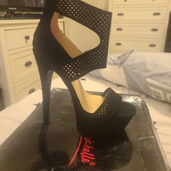 New. High Black Platform Heels.