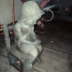 Mid-Century "Sitting Boy' Garden Statue