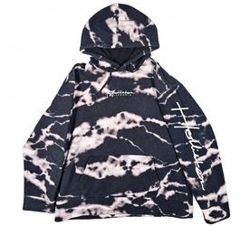 Hollister Mens Black Tie Dye Fleece Hoodie XL