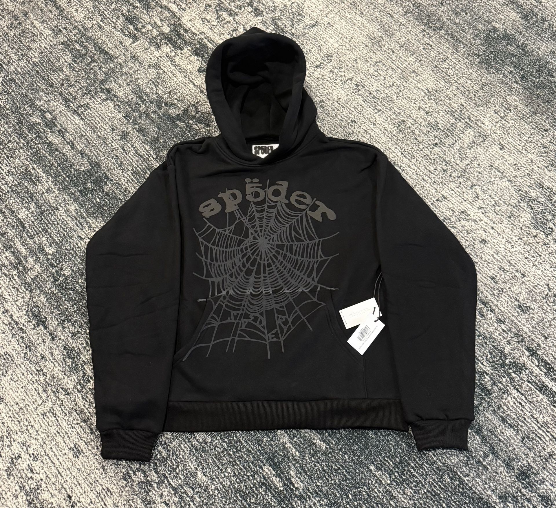 Sp5der Phantom Black Web Hoodie
