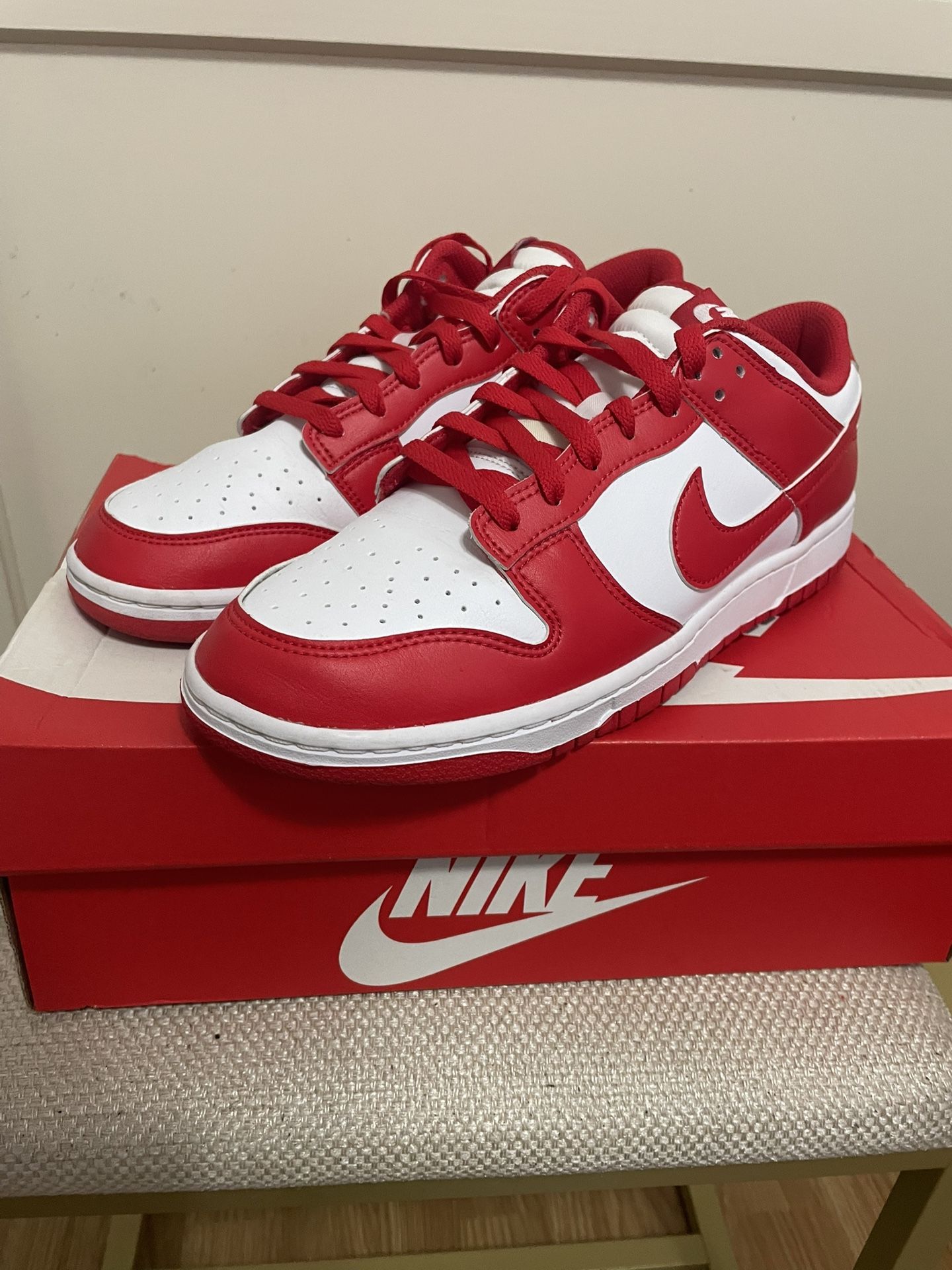 Nike Red And White Dunks