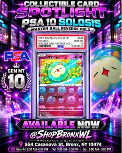 PSA 10 Solosis Master Ball Reverse Holo Pokemon Card