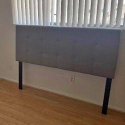 Grey Modern Quilted Queen Headboard