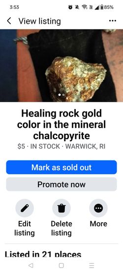 Healing rock color in the mineral chalcppyrite