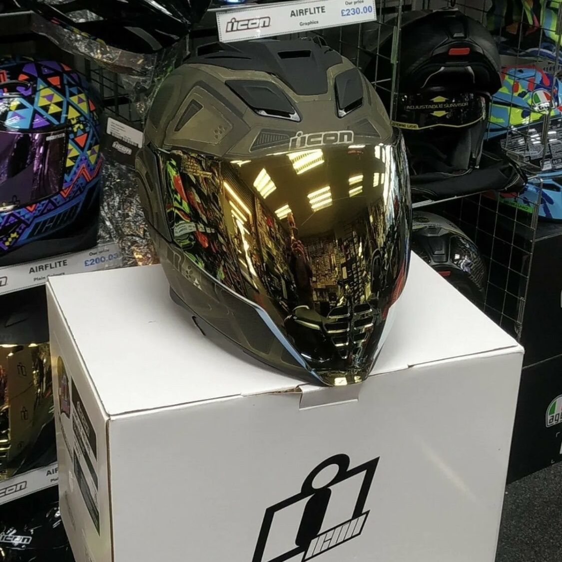 [加工有] icon Airflite Blockchain [XXL] Icon Airflite Helmet Blockchain Green | Icon Full Face