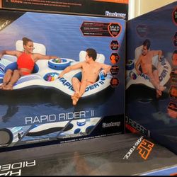 New in Box Inflatable Rapid Rider River Tubes / Pool Floats with Built-in Cooler / Double Tubes 