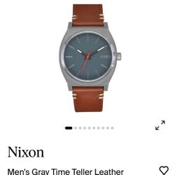 Men's  Time Teller Leather Strap Watch 
