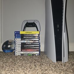 PS5 Disc Version With Various Games + Controller