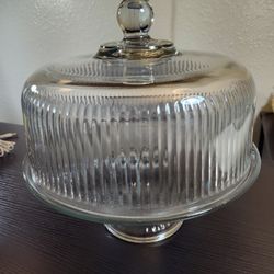 ANCHOR HOCKING CAKE PLATE STAND W/DOME PEDASTEL MONACO PUNCH BOWL