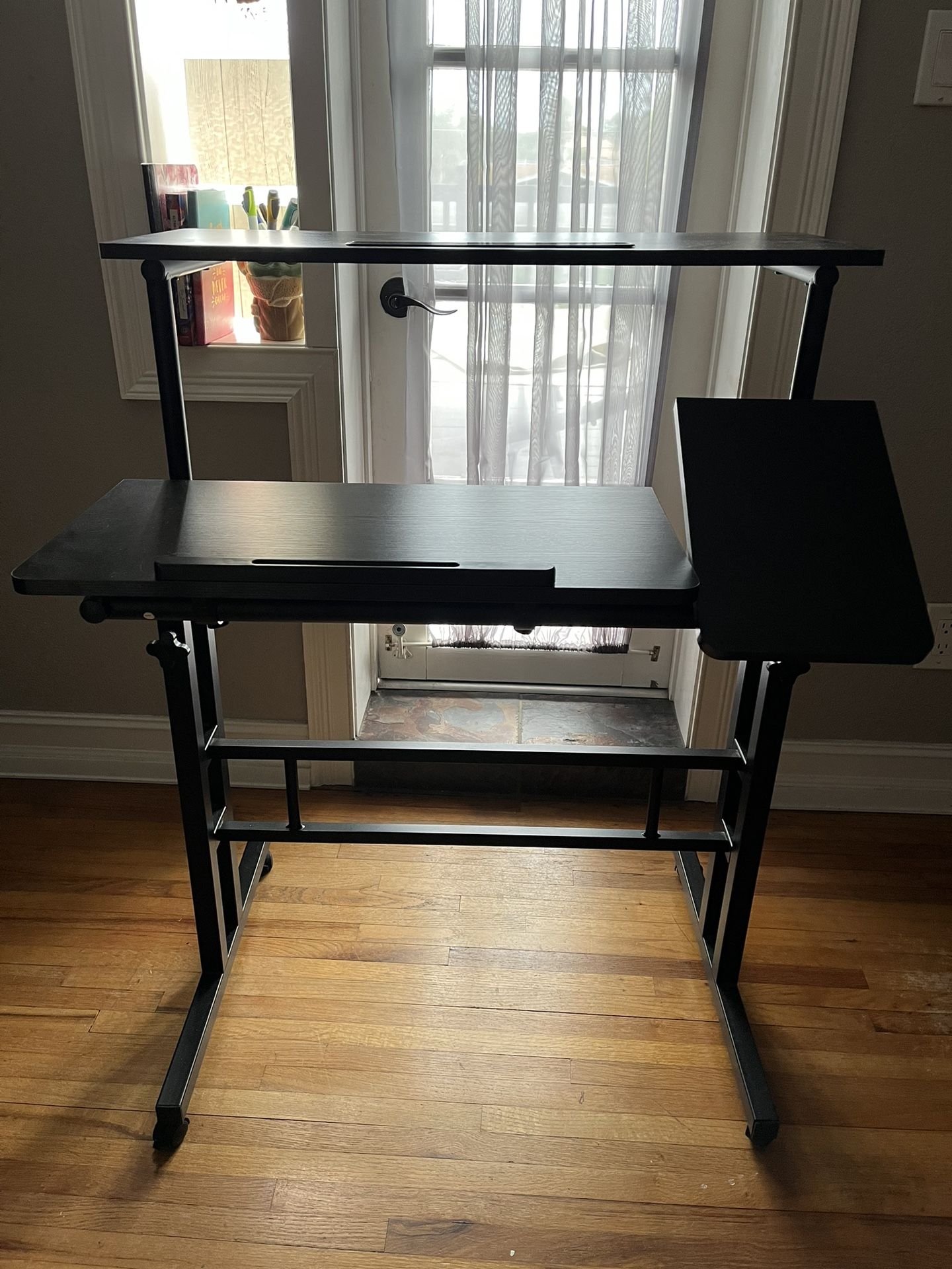 Adjustable Stand Up / Sit Down Black Desk