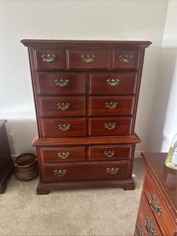 Vintage American Drew Solid Cherry Bedroom Set – 6 Pieces