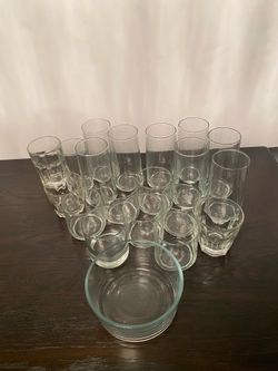 20 pieces Drinking Glasses and Large Glass Bowl