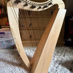 Celtic Starter Set – Blevins Mezzo 23 Maple Lap Harp + Case, Belt, Tuner, Tin Whistle & More