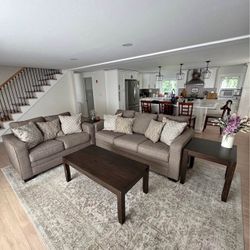 5-Piece Sofa & Love Seat Set (Tables & Pillows included)