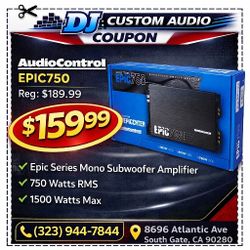 AudioControl Power Amplifier Epic Series 1500 Watts Max Mono Subwoofer Amp EPIC750 🚨 Payment Options Available 🚨 No Credit Needed 🚨 