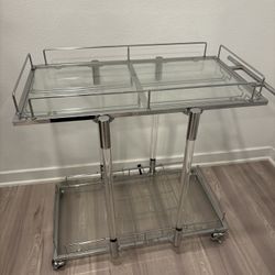 Silver Bar Cart for Home Bar 