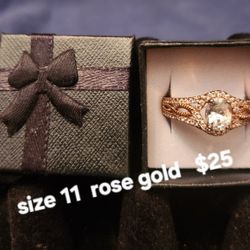 Beautiful Rose Gold Womans Ring Size 11