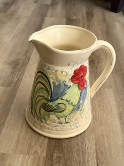 Vintage Vietri Italian Ceramic Rooster 11" Pitcher