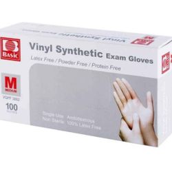 45 Boxes of Clear Vinyl Synthetic Exam Gloves (Medium)
