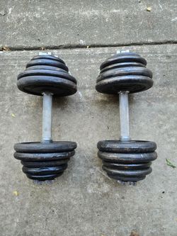 35lb each Spinlock Adjustable Dumbbells