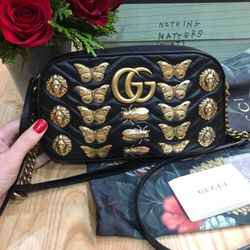 Authentic Gucci Animal Studs Marmont Shoulder Bag