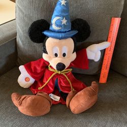 Authentic Wizard Mickey Plushie- Like New!
