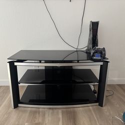 Black glass tv  stand