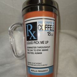 Rx Coffee Travel Mug, With Handle And Lid